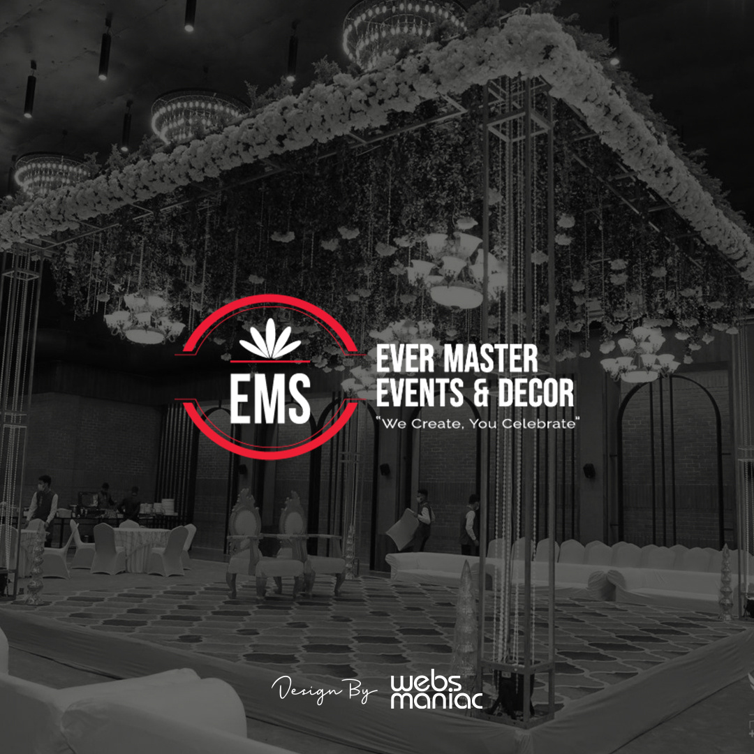 Ever Master Event & Decor branding design designing graphic design illustration logo logo designing ui website design websmaniac
