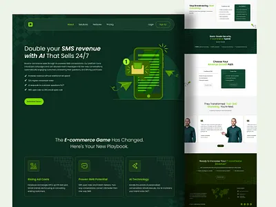 AI SMS Revenue Landing Page Design landing page ui web design