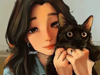 🐈‍⬛ anime art character cute drawings girl girl character illustration lofi