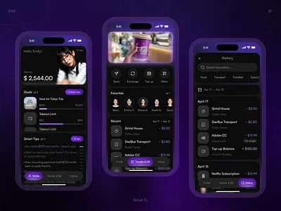 Lumo- mobile bank for achieving Goals app bank concept design dark ui finance fintech goal tracker gradient ui ios app mobile mobile banking personal finance qr payment ui ux