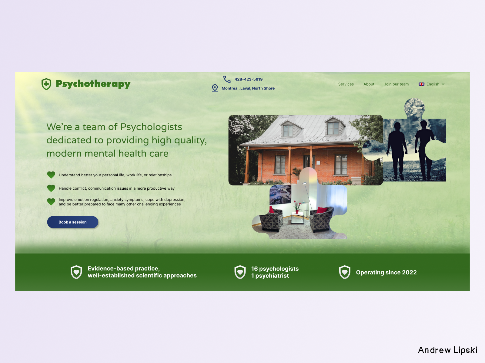 Example of One Page Website Design In Figma