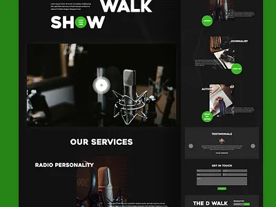 THE D WALK SHOW black branding broadcast communication creative custom logo design design genious graphic design green illustration logo radio show social media marketing ui ux vector webdesign websites