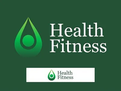 Health Fitness Logo Design brand identity branding drop logo fitness logo green loog health logo logo design nature yoga logo