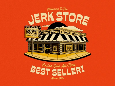 Jerk Store architecture building costanza graphic design illustration illustrator jerk store perspective seinfeld signage store store front typography vector