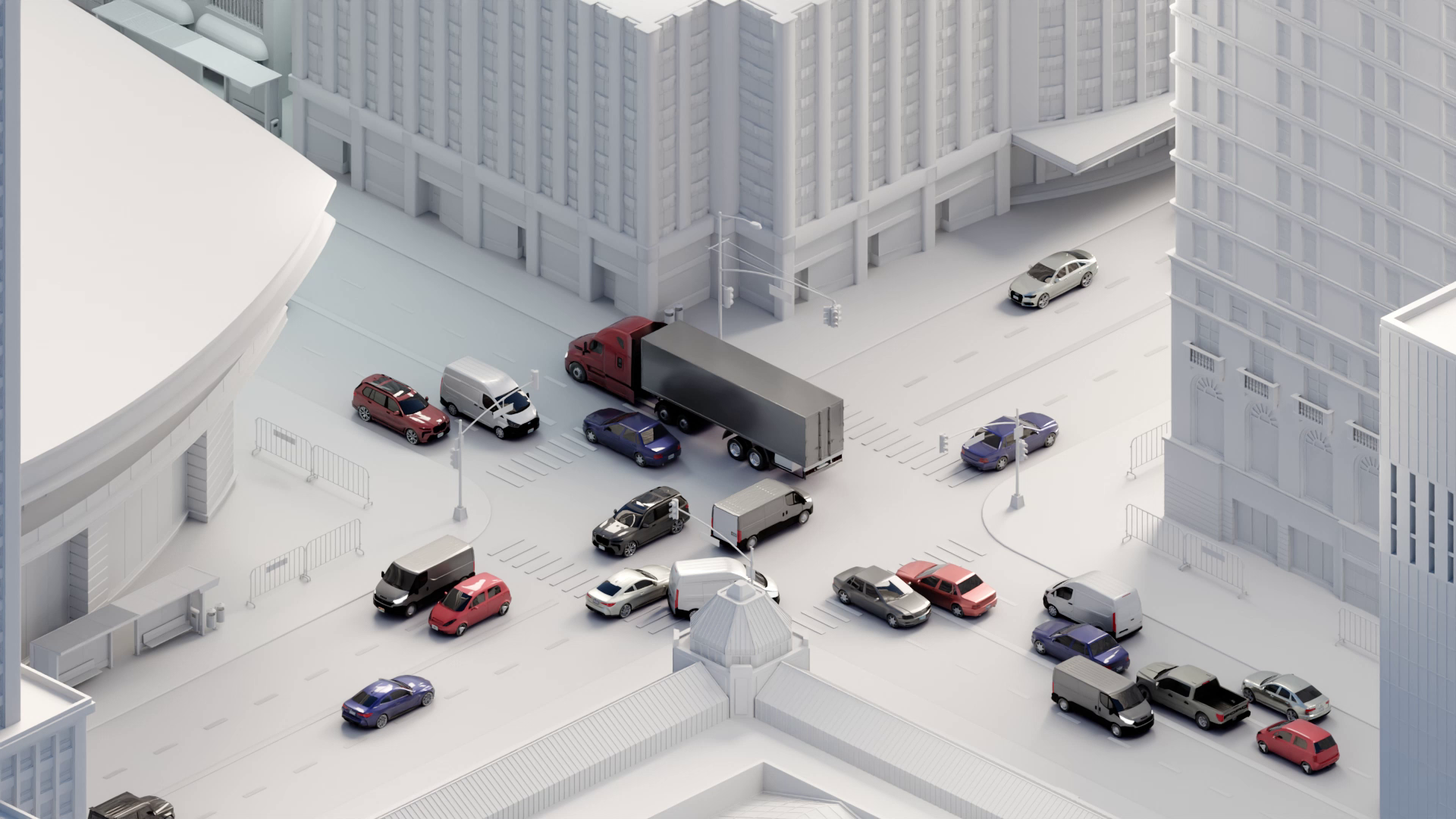 Example of City with cars - 3D animation