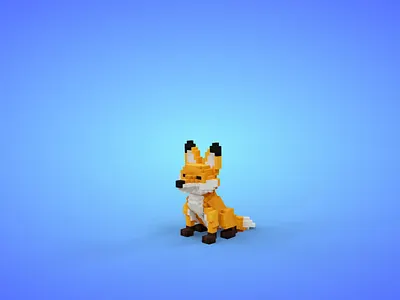 Voxel Forest Animals Pack - Fox - Game Asset 3d 3d model animals animated fantasy forest fox game asset isometric lowpoly magicavoxel voxedit voxel voxel art voxels