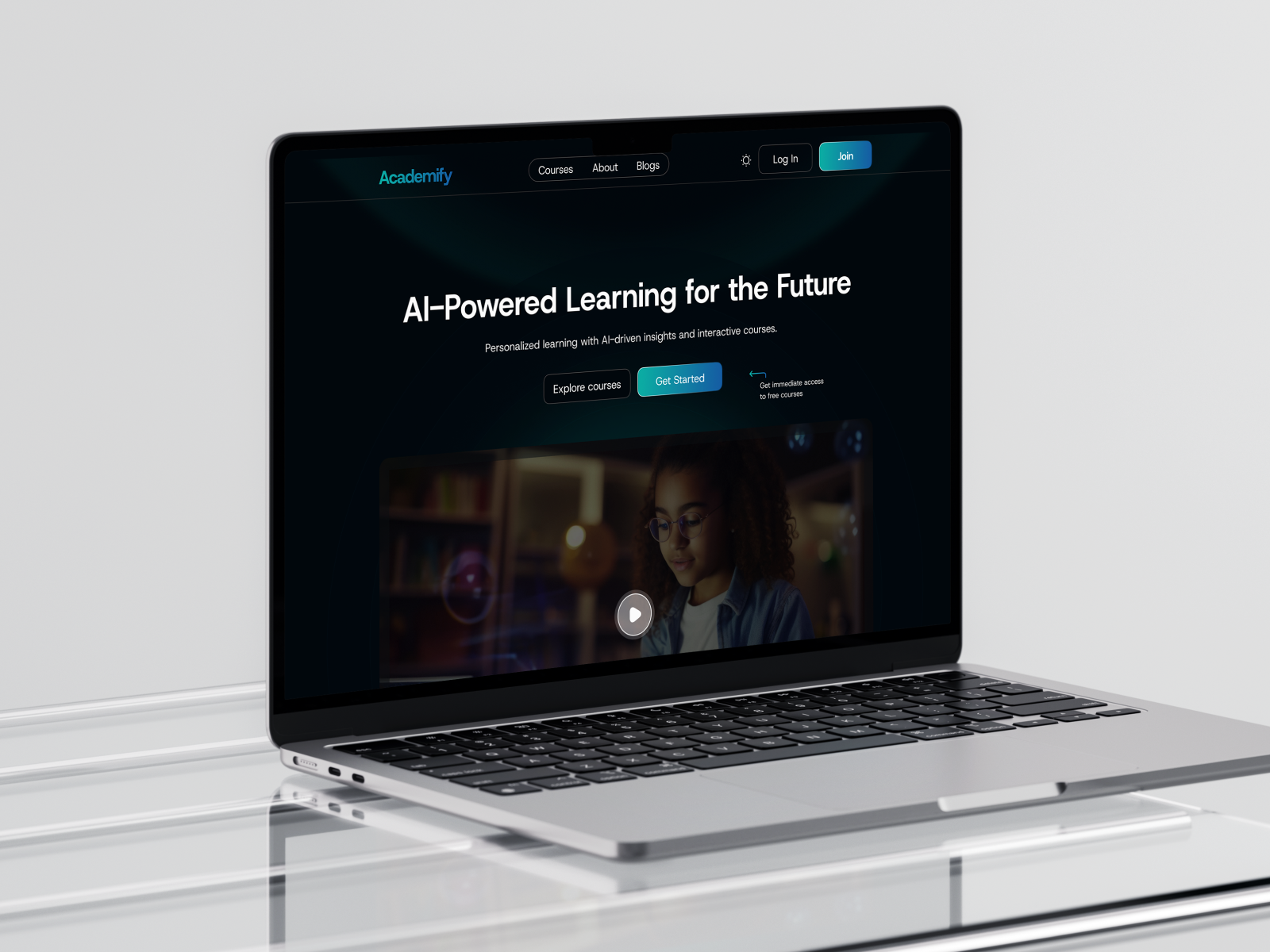 AI-Powered E-Learning Landing Page Design ai ai assistance ai platform ai website design dark mode design design e learning generative ai landing page learning web design modern web ui uidesign uiux user interface ux web web design website