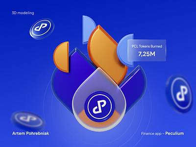 3D Illustrations for Crypto Project 3d awesomic coin crypto finance fire geometric glass illustration investment metal peculium render simple stock