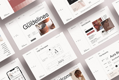 AURA | Minimalist Brand Guidelines Design Template agency canva template portfolio template