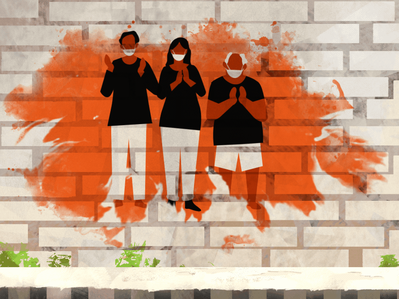 Painted Memories of a Pandemic 2d 2danimation animation clapping covid covid19 illustration people animation prayers support unity