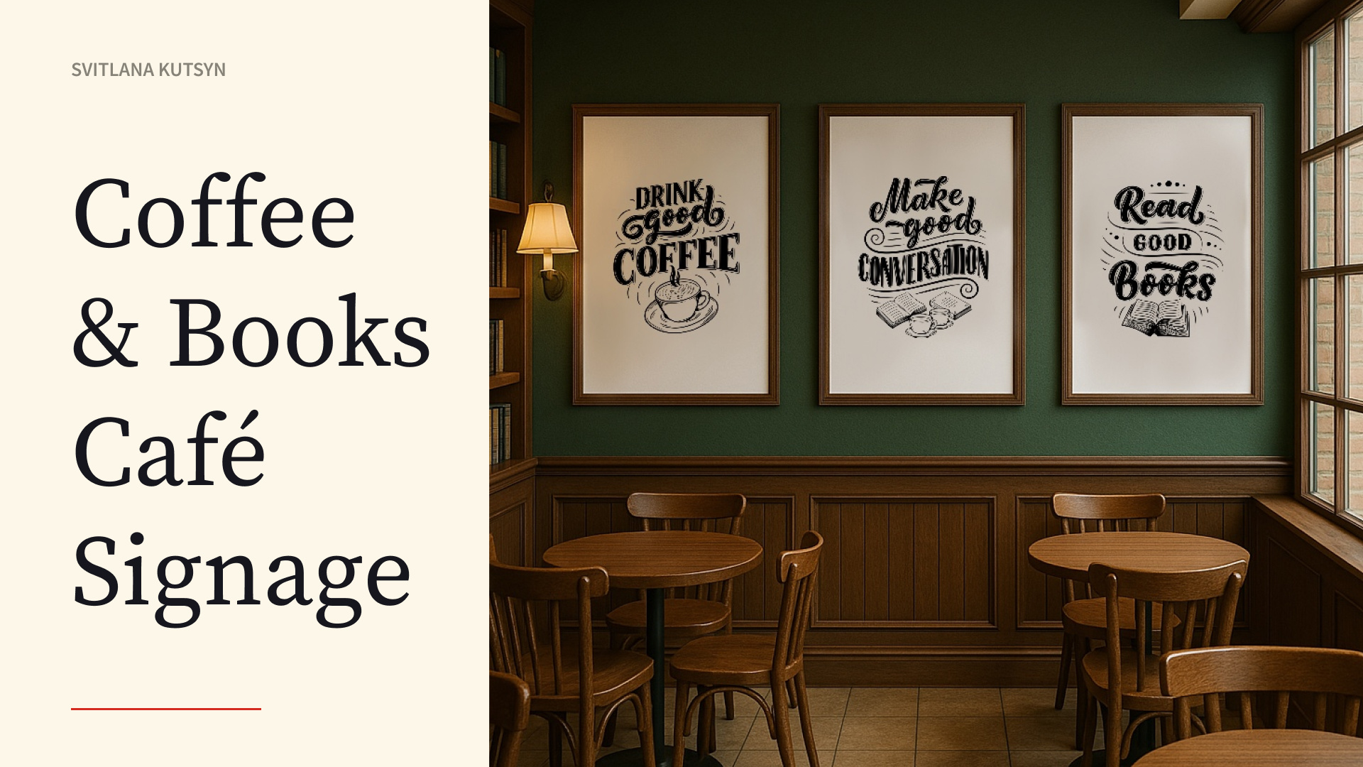 Coffee & Books Café Signage graphic design lett lettering visual identity
