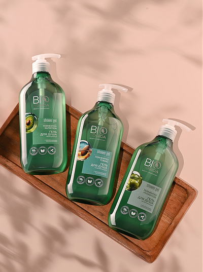 Дизайн упаковки гелей для душа для СТМ Biologica graphic design вектор графический дизайн дизайн упаковки