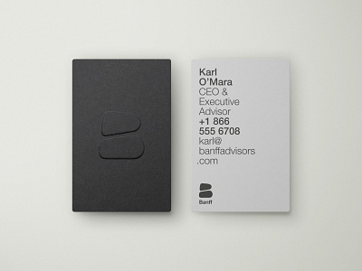 Banff Business Card b brand branding business card card design helvetica icon icons identity layout letter b logo mark stationery type type layout