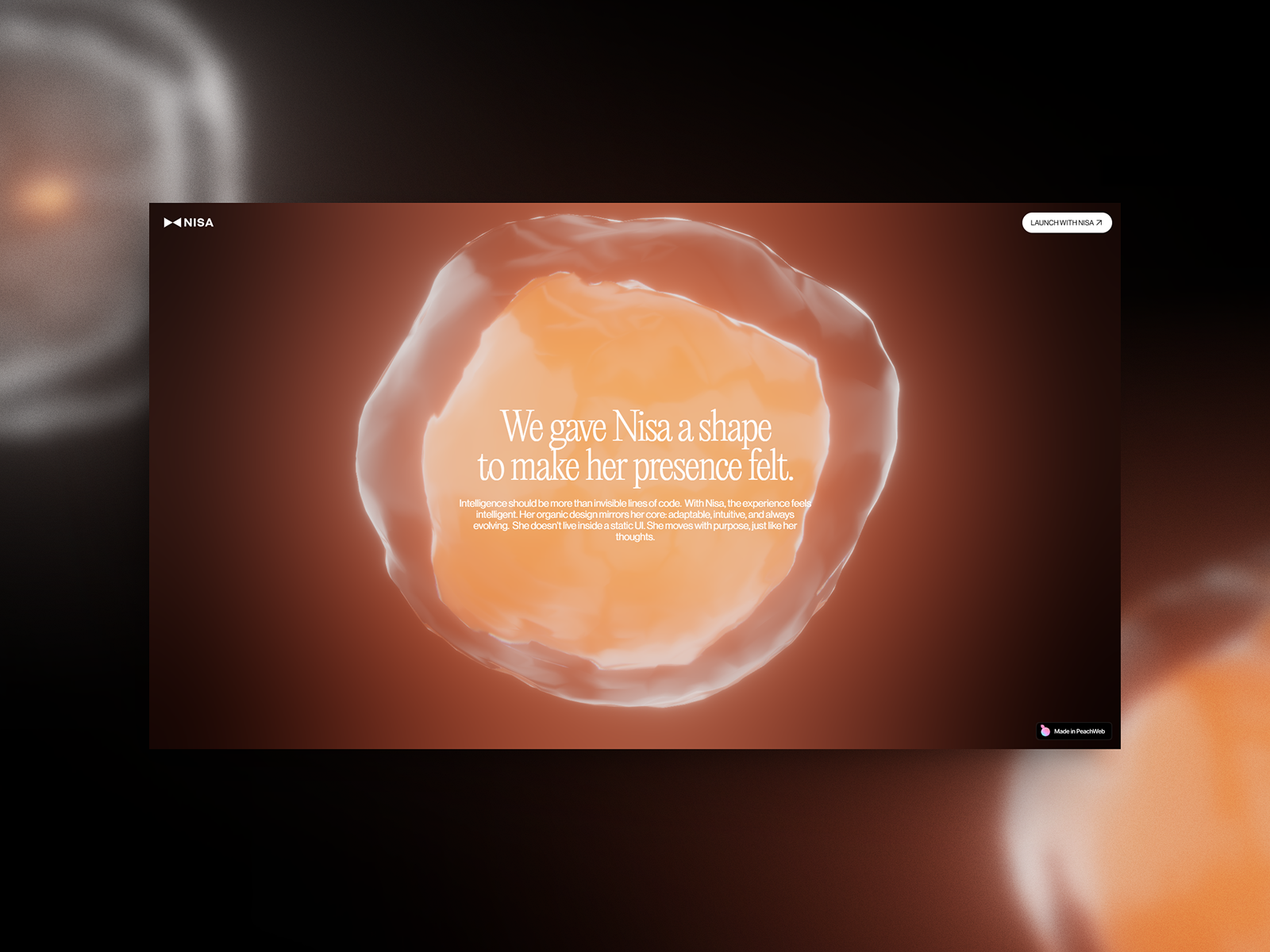 Nisa Chatbot 3D Website Template I Made by PeachWeb Builder 3d 3d website 3d websites ai animation branding design technology ui webgl website template websites