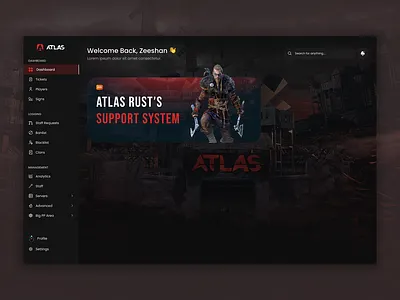 Atlas – Multi-Game Entertainment Platform UI/UX Design branding dashboard design figma gaming list view logo saas ui ux
