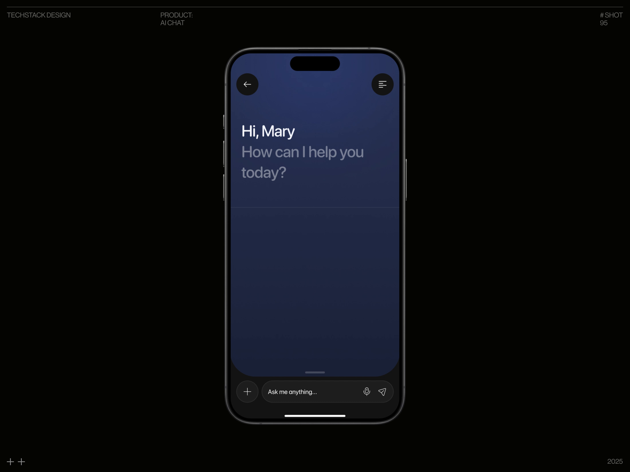 Example of Dark Mode AI Chat with Voice Dictation