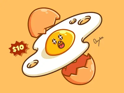 Big Bang Yolk🌌 - Meat Meal & More art big bang cartoon chicken cracked cute egg food illustration shell vector yellow yolk