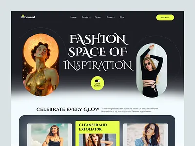Moment - Fashion Website Design clothing design ecomerce fashion homepage landingpage marketplace minimal online store responsive skin style trend ui ui ux web fashion web3 website