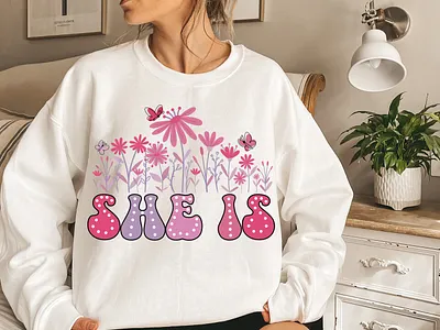 She is Flower SVG, Wake Pray Slay, She is me SVG i am she png im her svg she can she will svg she is beautiful svg she is her she is powerful svg she own a business svg she png she wakes pray slay woman of worth svg