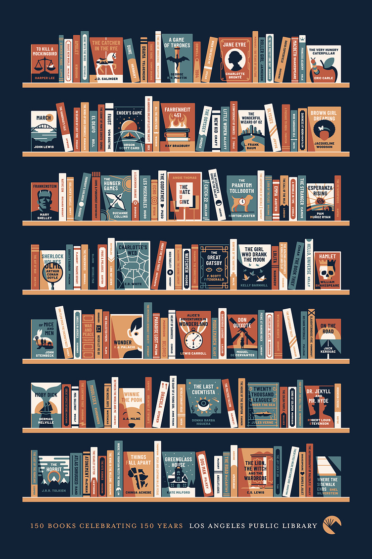 L.A. Public Library 150th Anniversary Poster by DKNG