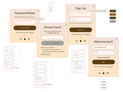 Login & Sign Up Components buttons components design designconcept figmadesign inputs signin signup typography ui ux webdesign yoga