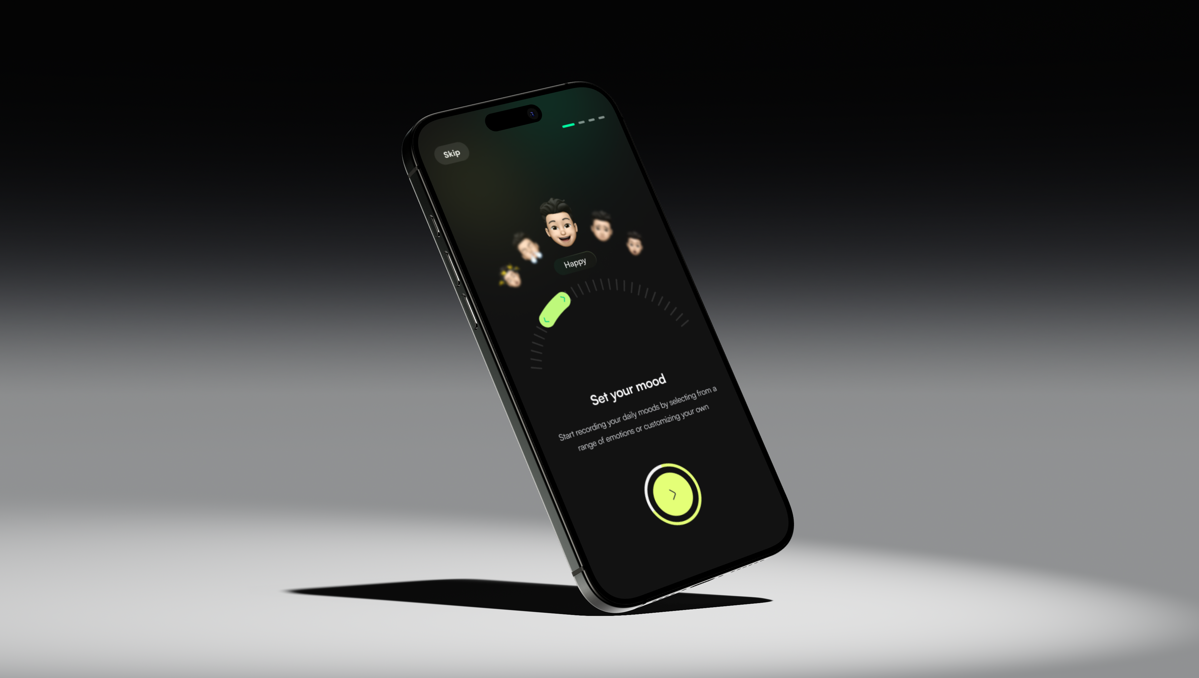 Mood Tracking App clean dark ui dasboard heathy illustration medication mobile app tracking ui ui ux