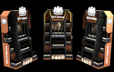 Wine Display Design for 19 Crimes by Melky Cesar 3d modeling food beverage point of purchase