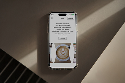 Coffee Ordering app application design landing page responsive ui uiux ux website