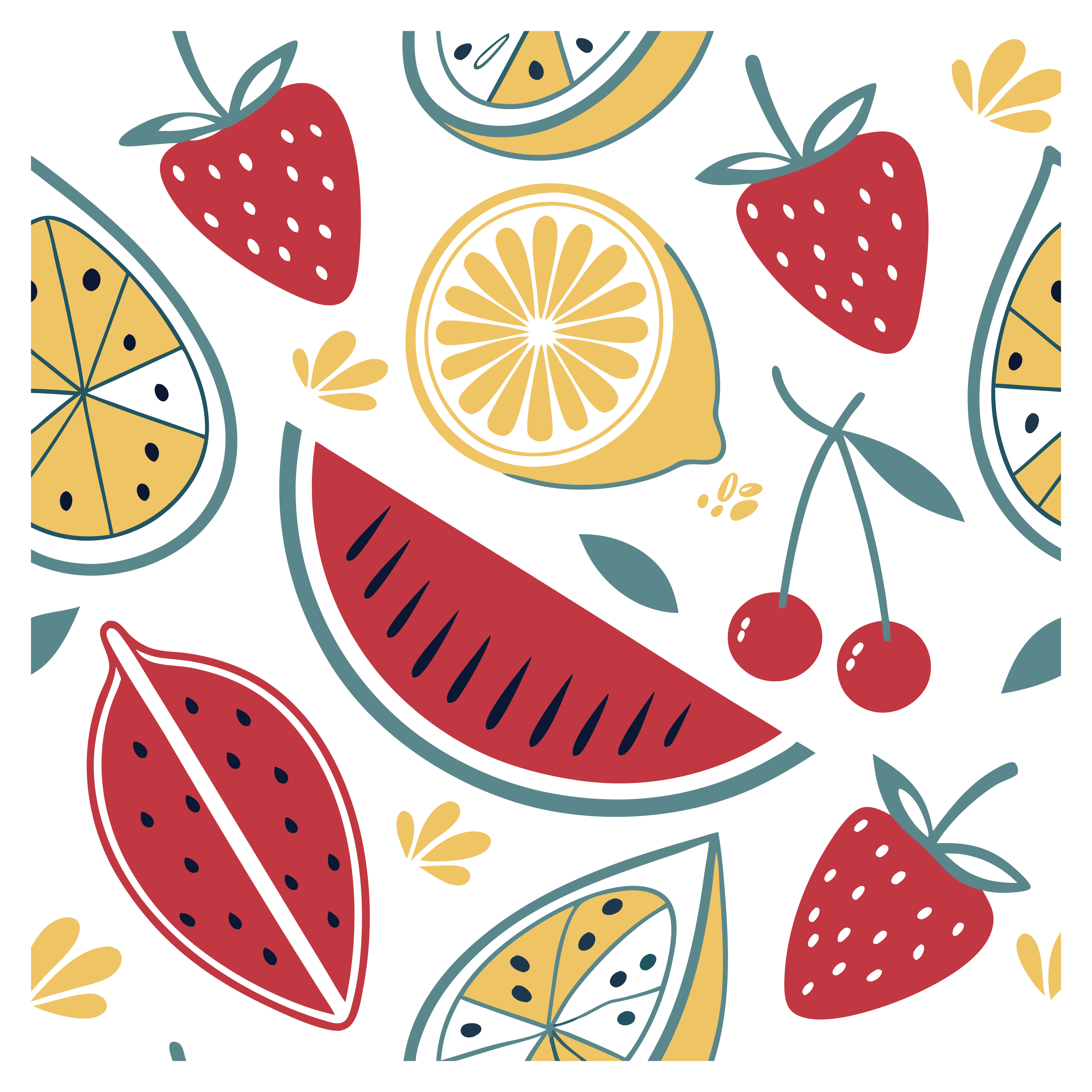 Tropical Fruit Pattern Summer T-Shirt Design creative design