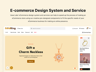 E-commerce Design System and Service buy component design design system e commerce e commerce design system jwellery landing page minimal online shopping website product design uaxe labs web design