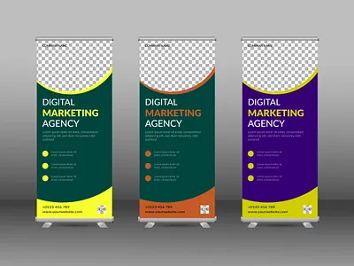 Roll Up Banner New Design brochure business company design digital marketing flyer graphic design illustration mongolhor mrdesigner00 roll up banner