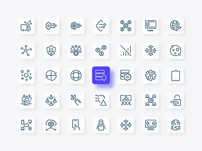 Networking Icon Set branding collaboration communication connection cyber data design graphic design icon illustration logo meeting outline server stroke system telecom ui ux