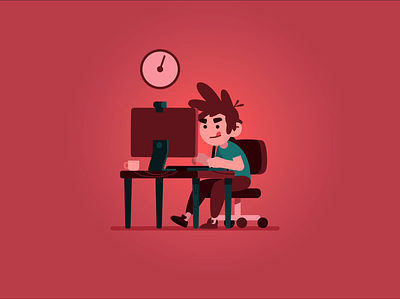 Work work! Pomodoro app design variation animation character design design illustration