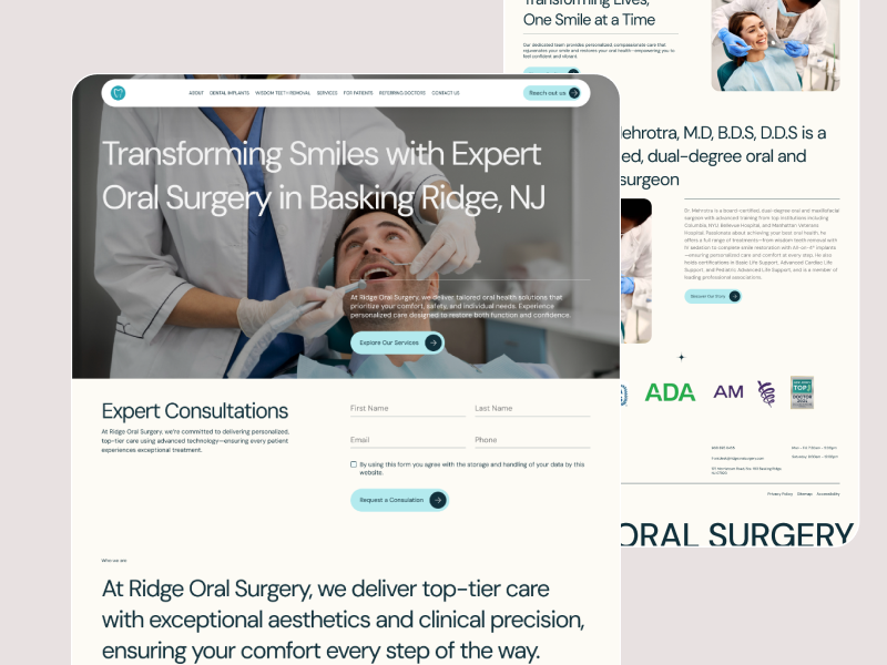 Creative Landing Page for Ridge - Healthcare branding clean design desktop graphic design health healthcare healthtech hero section homepage illustration landing page layout logo product design responsive typography ui ux website