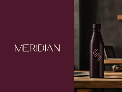 Meridian Financial Logo Brand Identity branding design finance financial fintech geometric graphic design icon logo mark personal red vector
