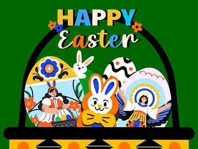 🐣 Easter: Illustration 🐰 basket branding bunny celebration character character design christian design design asset easter eggs festive free asset happy easter icon icons iconscout illustration rabbit
