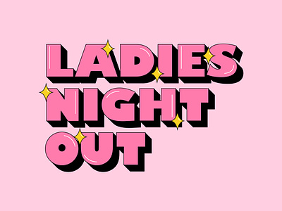 event branding: ladies night out 80s branding christian colorful design event branding event promo event promotion fun illustrator ladies night out lno pink retro simple