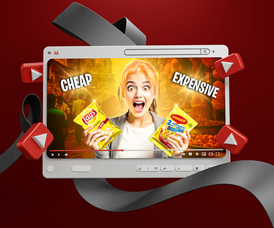 Food Vlog Thumbnail Design cheap cheap or expensive design expensive food thumbnail graphic design indian foods vlog lays maggi social media thumbnail thumbnail design thumbnail designer visuallization vlog vlog thumbnail youtube youtube thumbnail youtube thumbnail design yt thumbnail