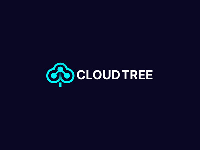 Modern, Minimalist Cloud Tree tech Logo Design Concept. brand identity branding cloud logo digital gradient logo identity logo minimal logo modern logo popular logo software tech logo technology technology logo tree logo