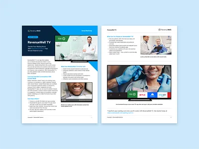 RevenueWell TV One Pager branding dental marketing dental software design graphic design icons layout design marketing marketing design one pager print design tv typography