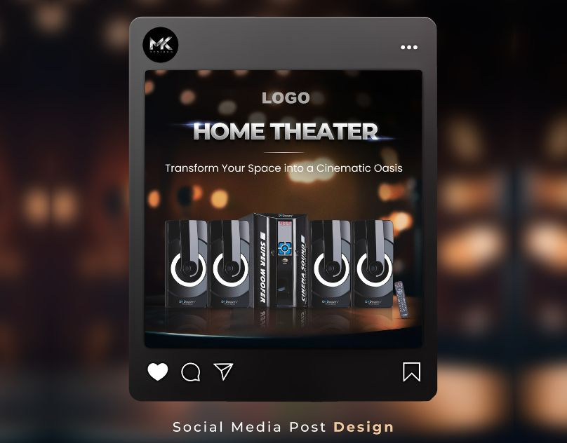 Social Media Post Design - Music Home Theater advertisement graphic design instagram post music photoshop post product post design productad psd template social media creative social media design social media post speakerdesign uiuxdesign