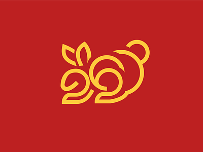 Year of the Rabbit 2 2023 3 brand identity chinese new year logo logo design lunar new year lunar year numerals rabbit type typography year of the rabbit