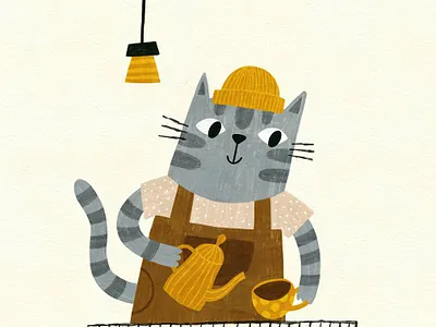 CATuccino cat children illustration coffee illustration kitten surface design