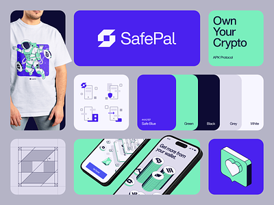 SafePal Branding branding color crypto custom design grid guidelines icon identity illustration logo merch social graphics space style type ui web3 wordmark