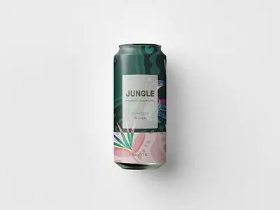 jungle cannabis kombucha can concept bird botanical can flat flat design green illustrative jungle kombucha leaf modern plants seltzer teal trendy