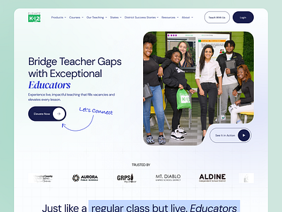 Edtech Landing Page aesthetic aesthetic website branding clean creative design desktop e learning edtech education figma hero section homepage illustration landing page minimal product design responsive saas ui