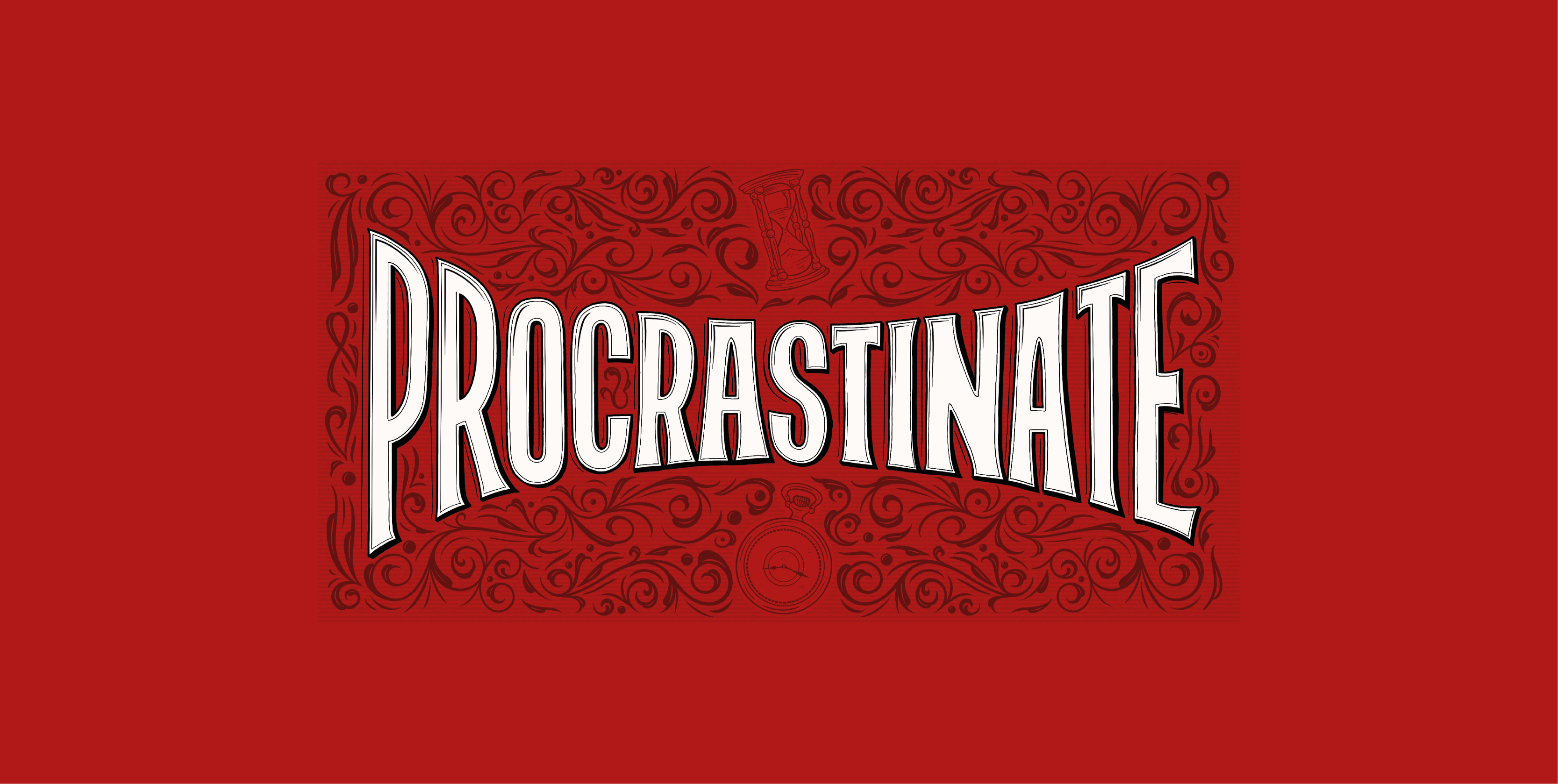 Postcard | Procrastinate graphic design hand drawn hand made illustration lettering ornaments postcard procreate serif type typography victorian type