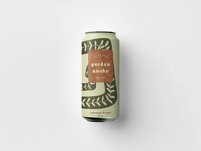garden snake thc seltzer concept block branding can cannabis cbd earthy folk handmade hippie illustration packaging product retro thc vintage