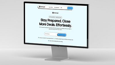 MeetingIQ - AI Powered Sales Meeting Assistant Hero Section hero landing meeting saas ui website