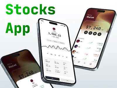 Stocks Mobile App animation ui
